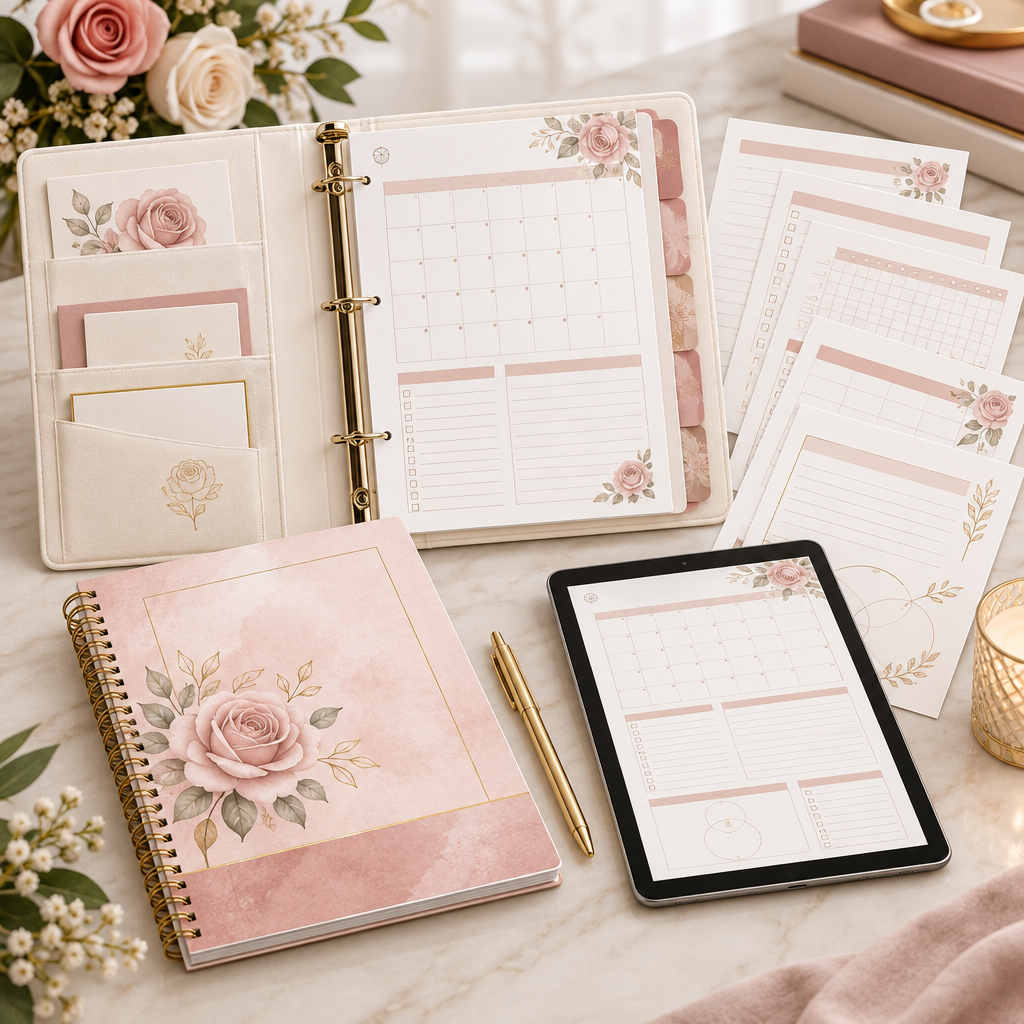 Organization binder and printable workbook collection cover