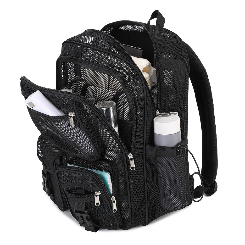 Soda Candy Mesh Backpacks for School Heavy Duty See Through Net Bookba