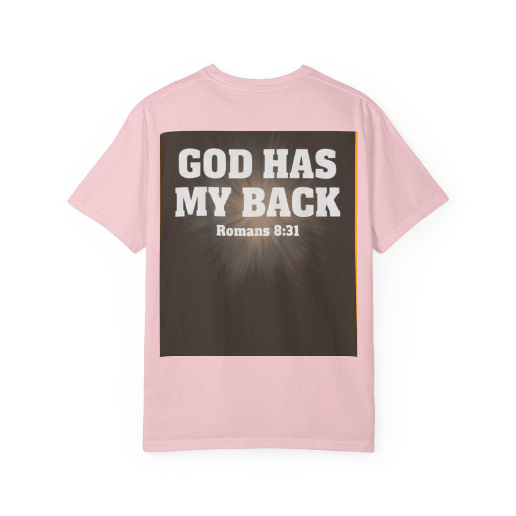 Covered. T‑Shirt — "God Has My Back" Christian Faith Tee (Romans 8:31)