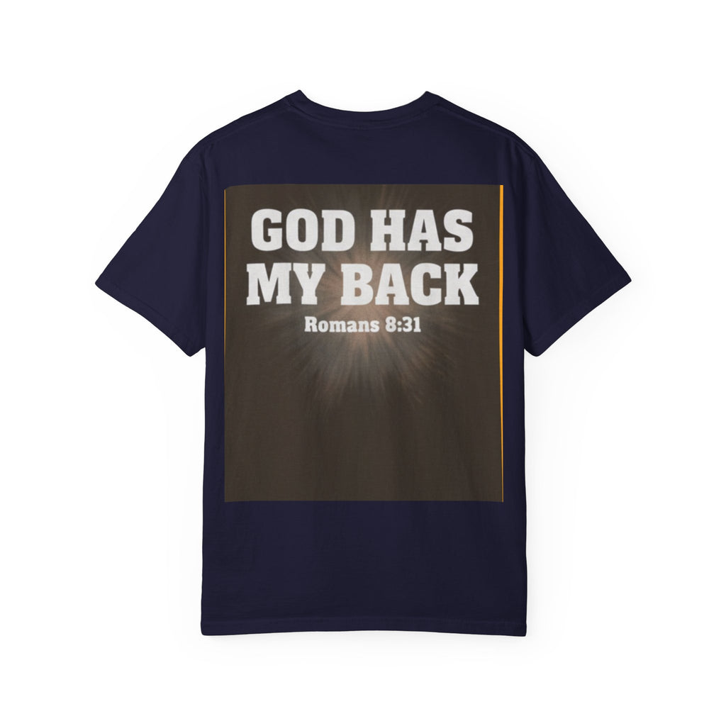 Covered. T‑Shirt — "God Has My Back" Christian Faith Tee (Romans 8:31)