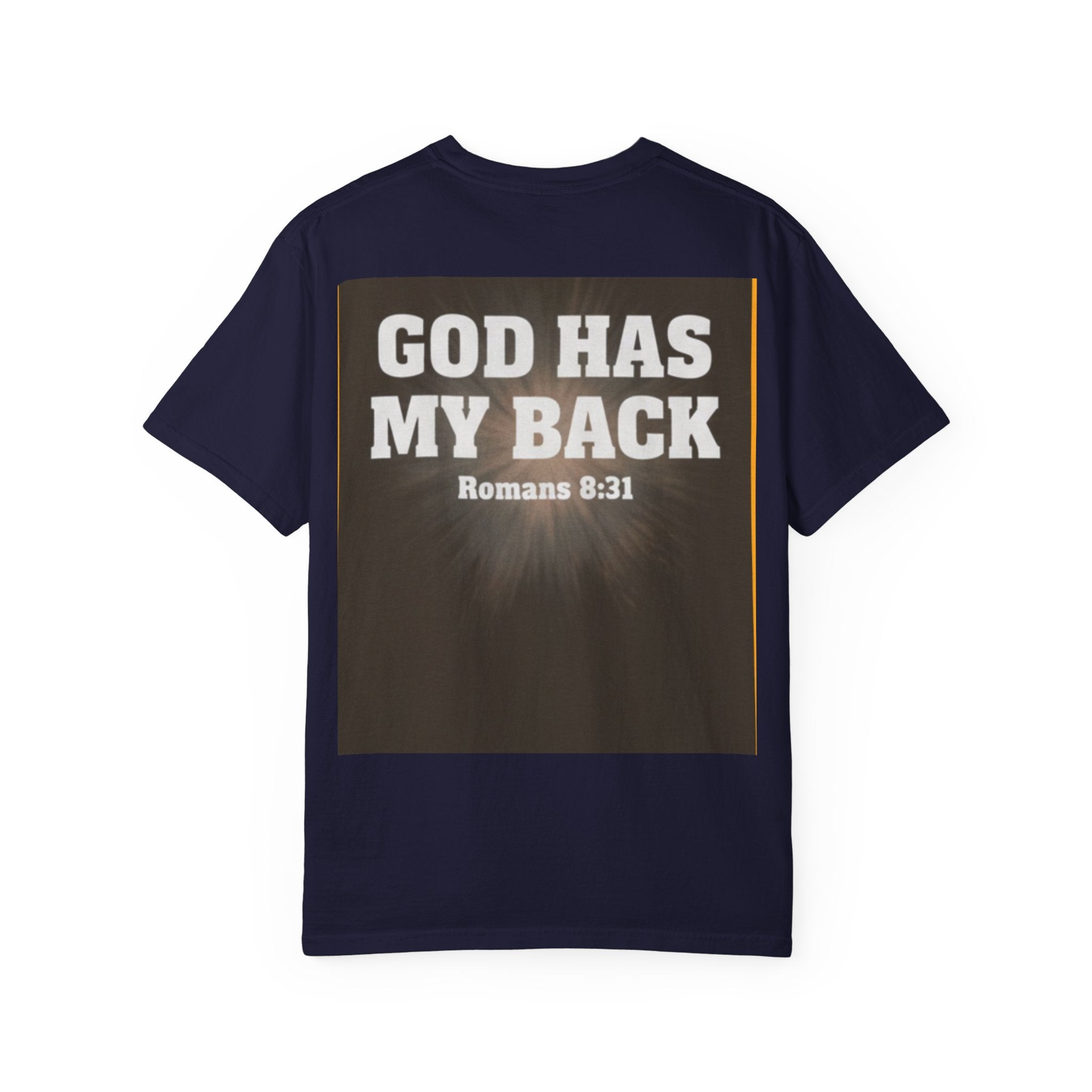 Covered. T‑Shirt — "God Has My Back" Christian Faith Tee (Romans 8:31)