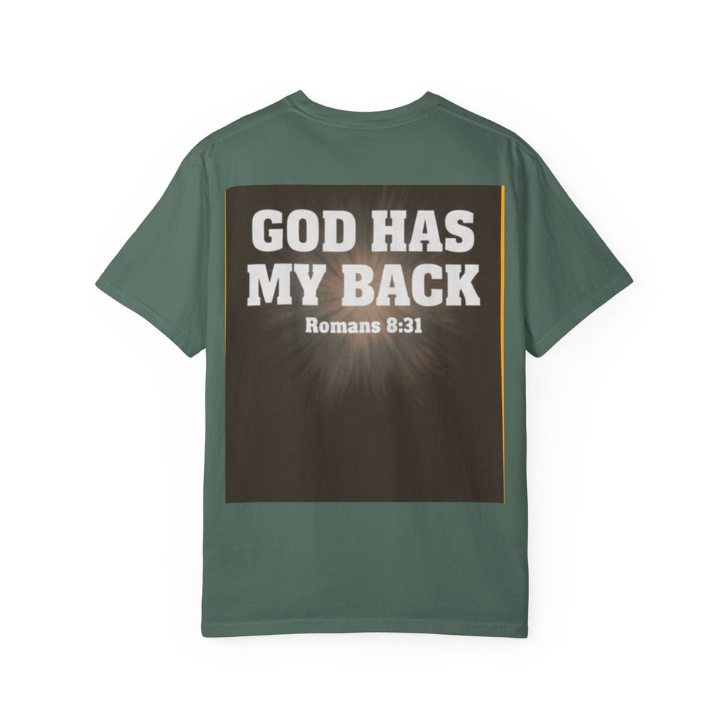Covered. T‑Shirt — "God Has My Back" Christian Faith Tee (Romans 8:31)