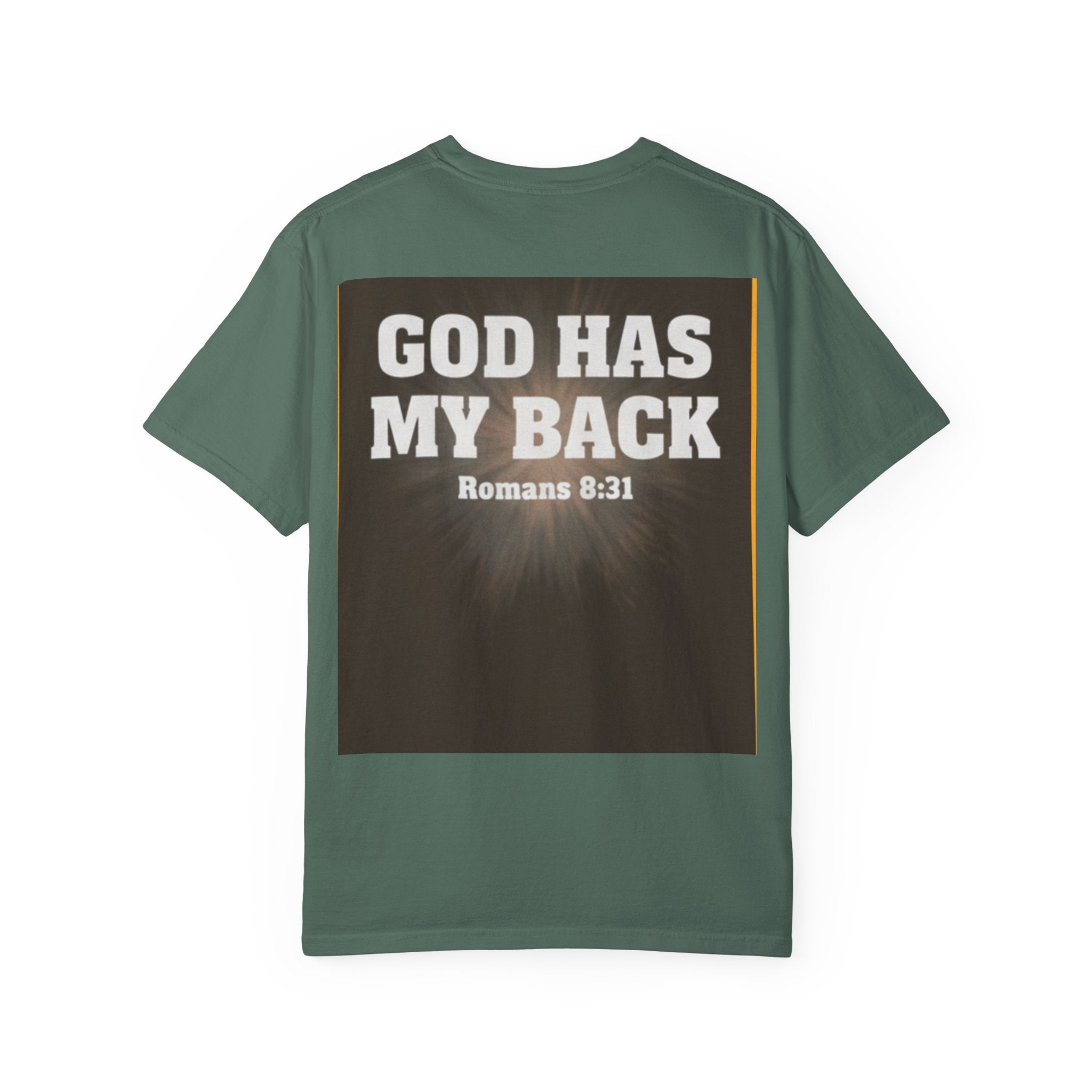 Covered. T‑Shirt — "God Has My Back" Christian Faith Tee (Romans 8:31)
