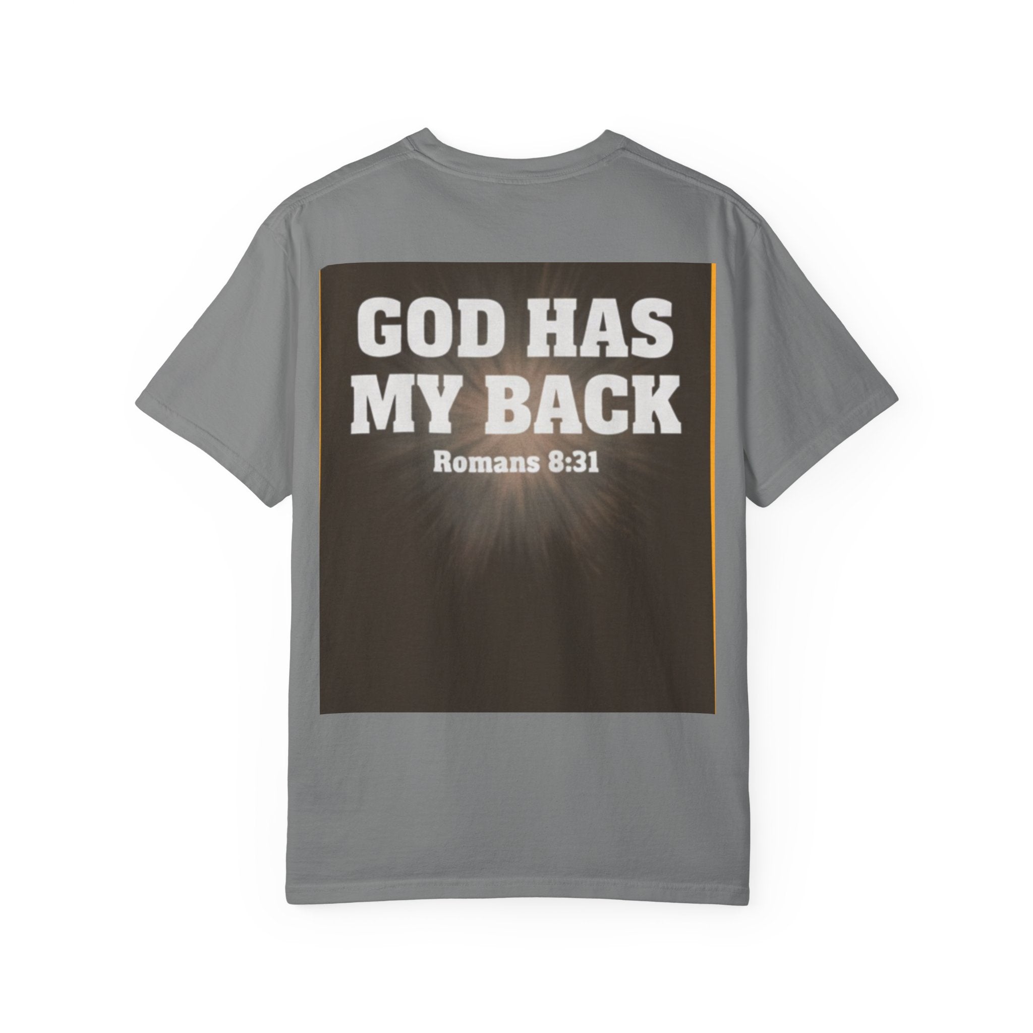 Covered. T‑Shirt — "God Has My Back" Christian Faith Tee (Romans 8:31)