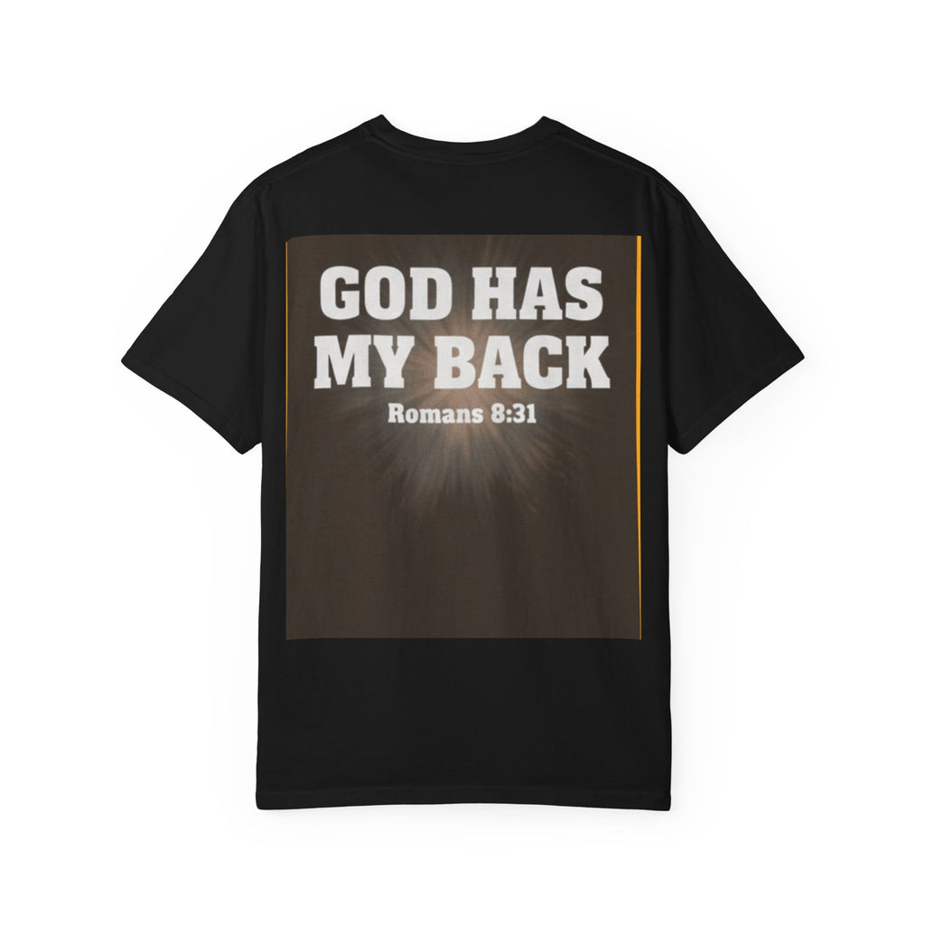 Covered. T‑Shirt — "God Has My Back" Christian Faith Tee (Romans 8:31)