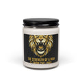 Lion Strength Scented Soy Candle — "The Strength of a Man is From the Lord" (9oz)