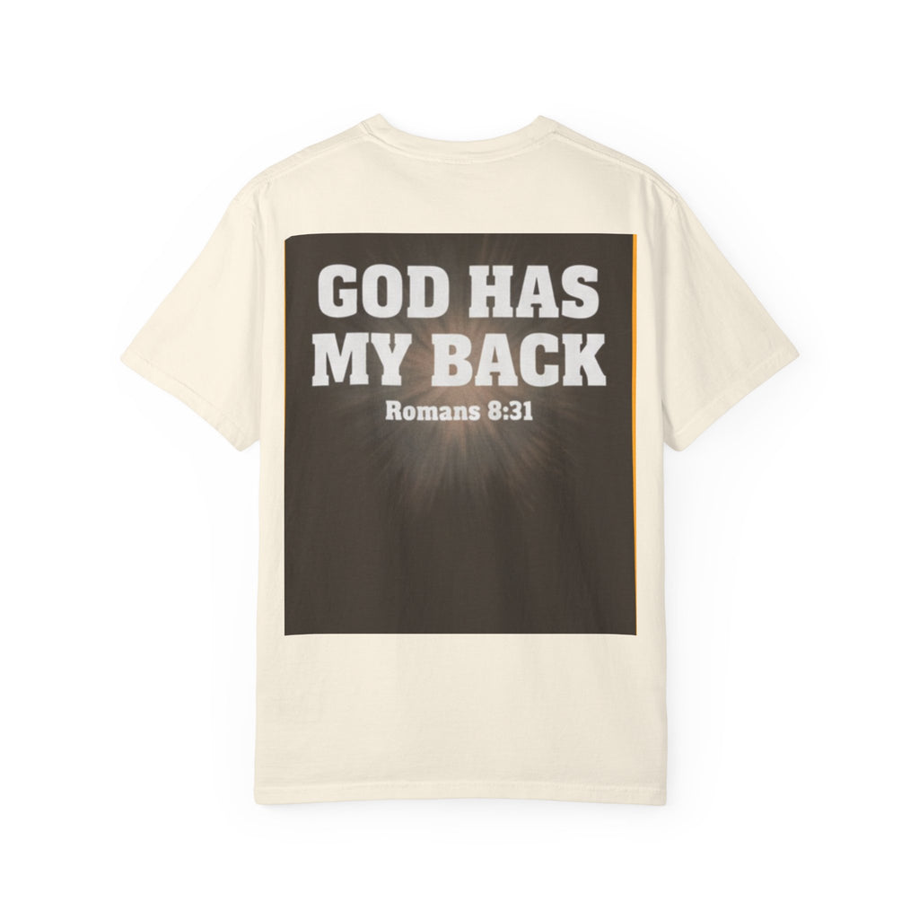 Covered. T‑Shirt — "God Has My Back" Christian Faith Tee (Romans 8:31)