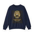 Crewneck Sweatshirt — Lion Graphic with Psalm 46:1 Faith Quote