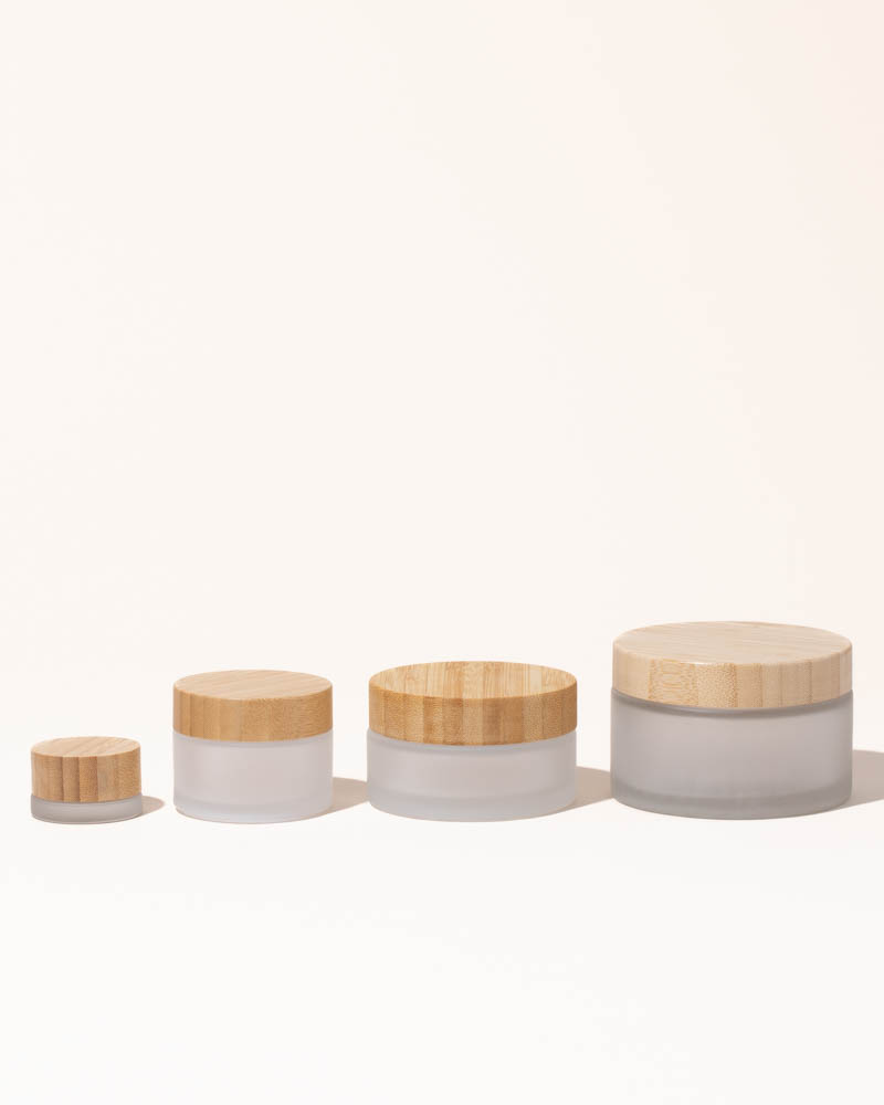 0.17oz / 5ml frosted glass & bamboo jar