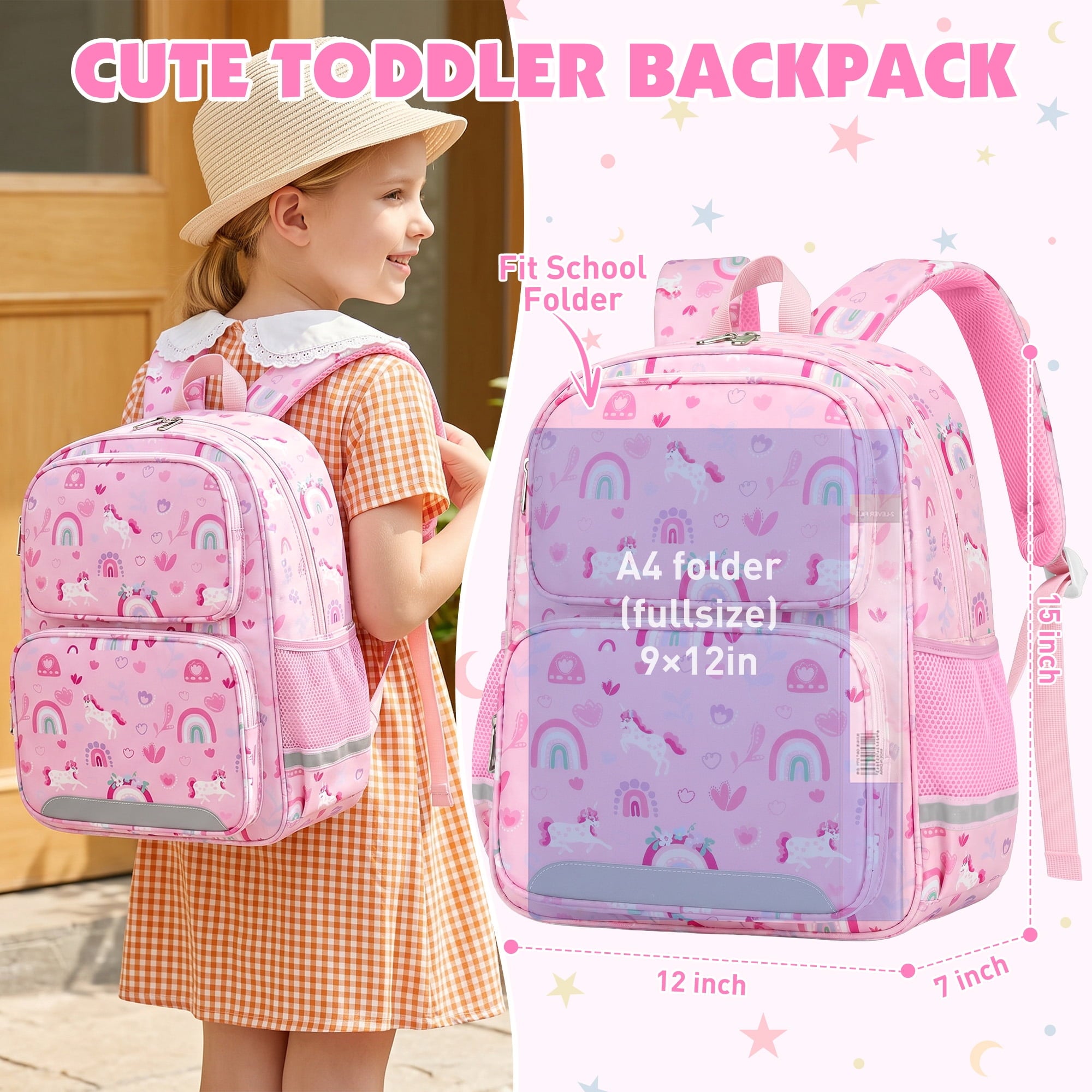 DAKIMOE Toddler Backpack for Girls Boys Kids Backpacks Cute Kindergart