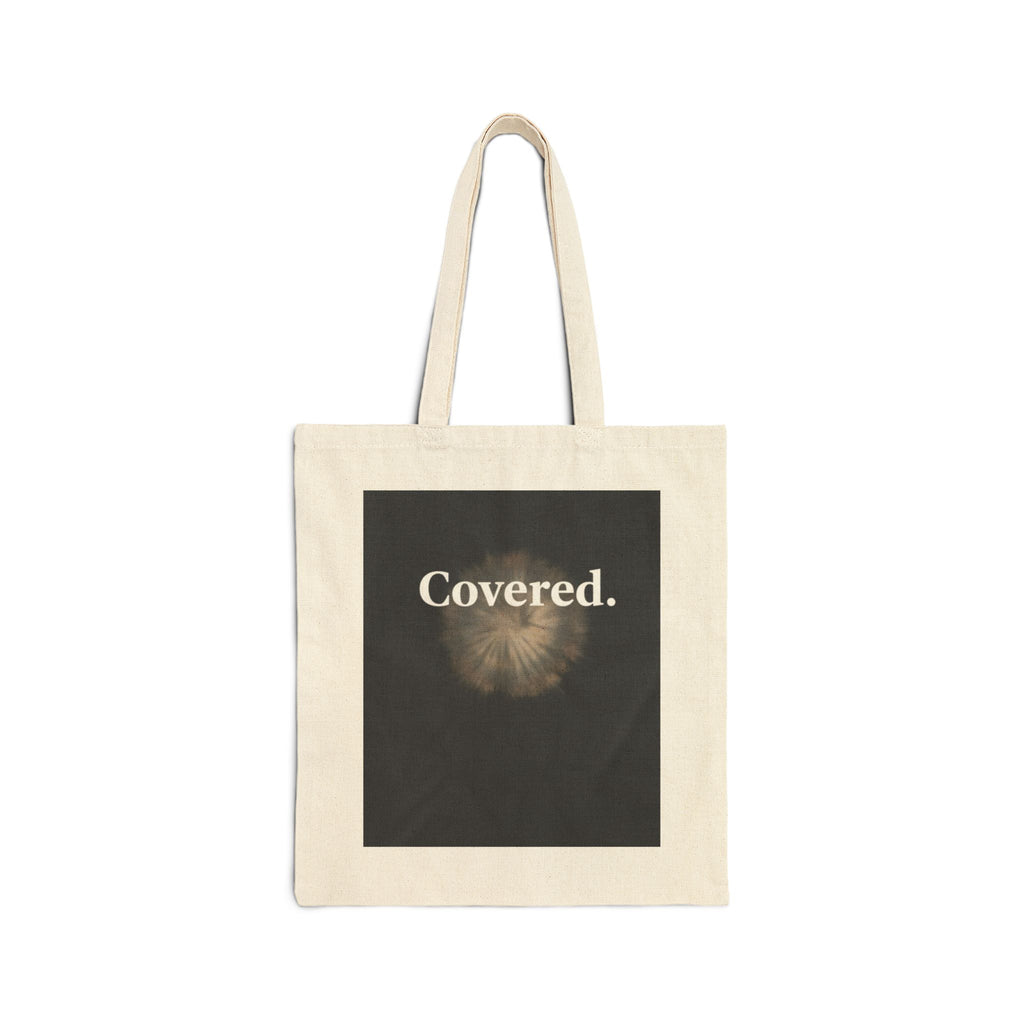Covered. Cotton Canvas Tote Bag — Minimalist Floral Print Grocery & Everyday Shopper