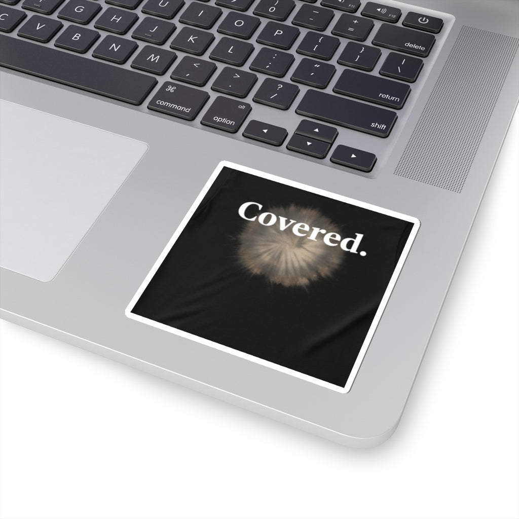 Covered. Floral Dandelion Kiss-Cut Sticker — Inspirational Weathered Aesthetic Decal