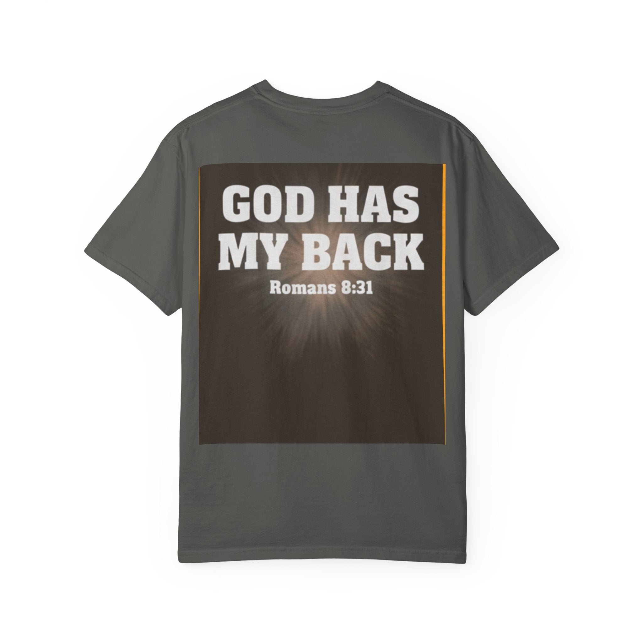 Covered. T‑Shirt — "God Has My Back" Christian Faith Tee (Romans 8:31)