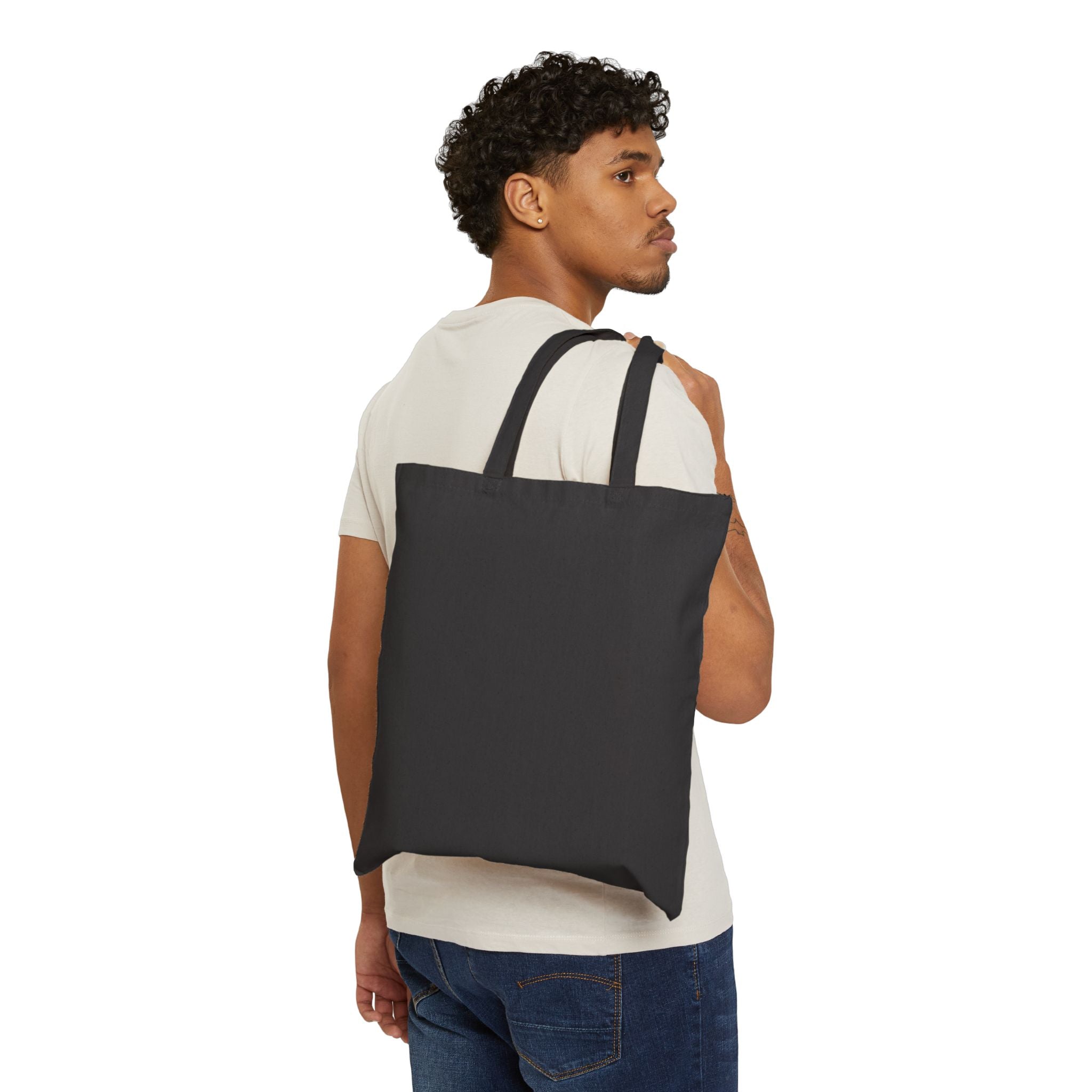 Tote Bag — Lion "The Strength of a Man is From the Lord" Bible Verse Canvas Tote