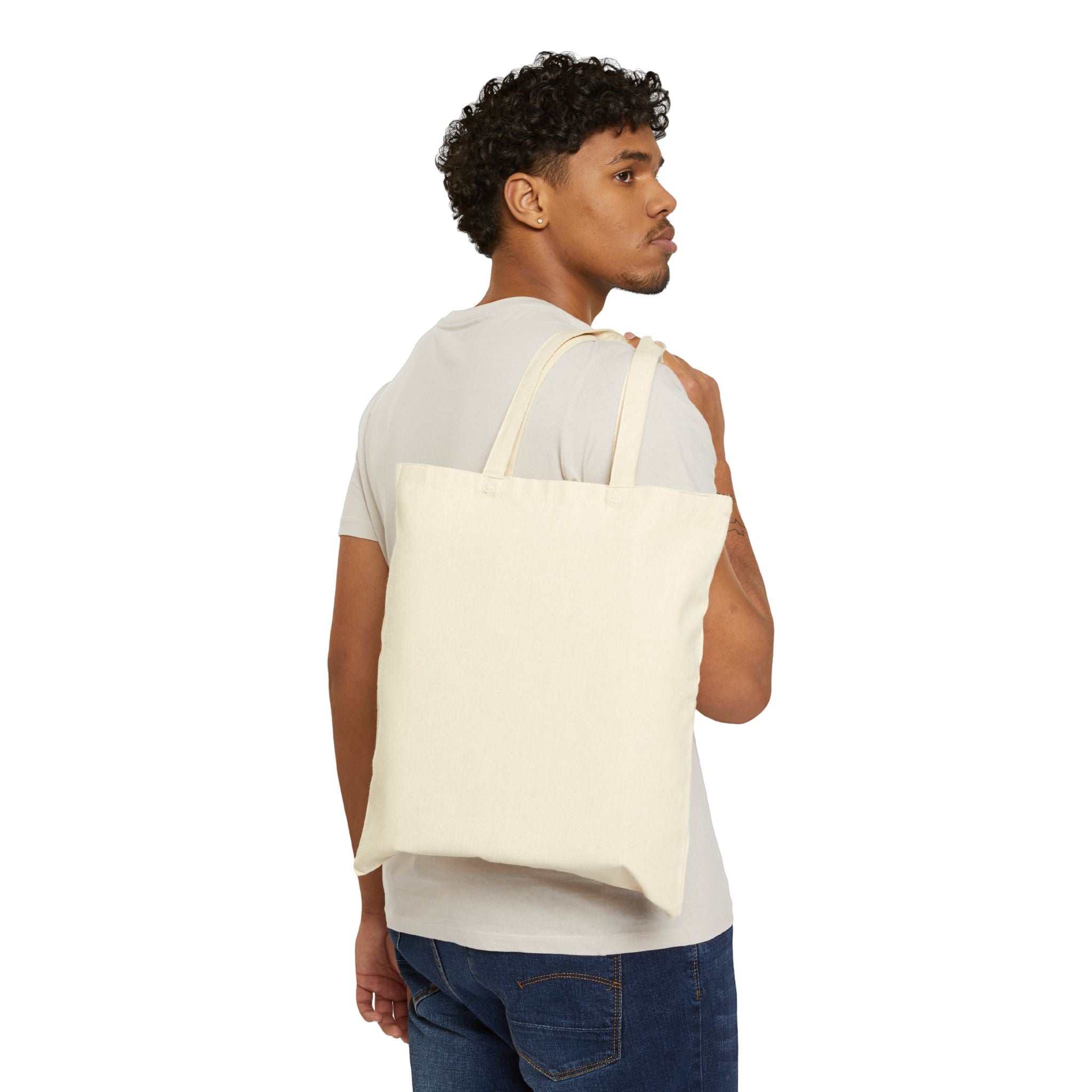 Tote Bag — Lion "The Strength of a Man is From the Lord" Bible Verse Canvas Tote