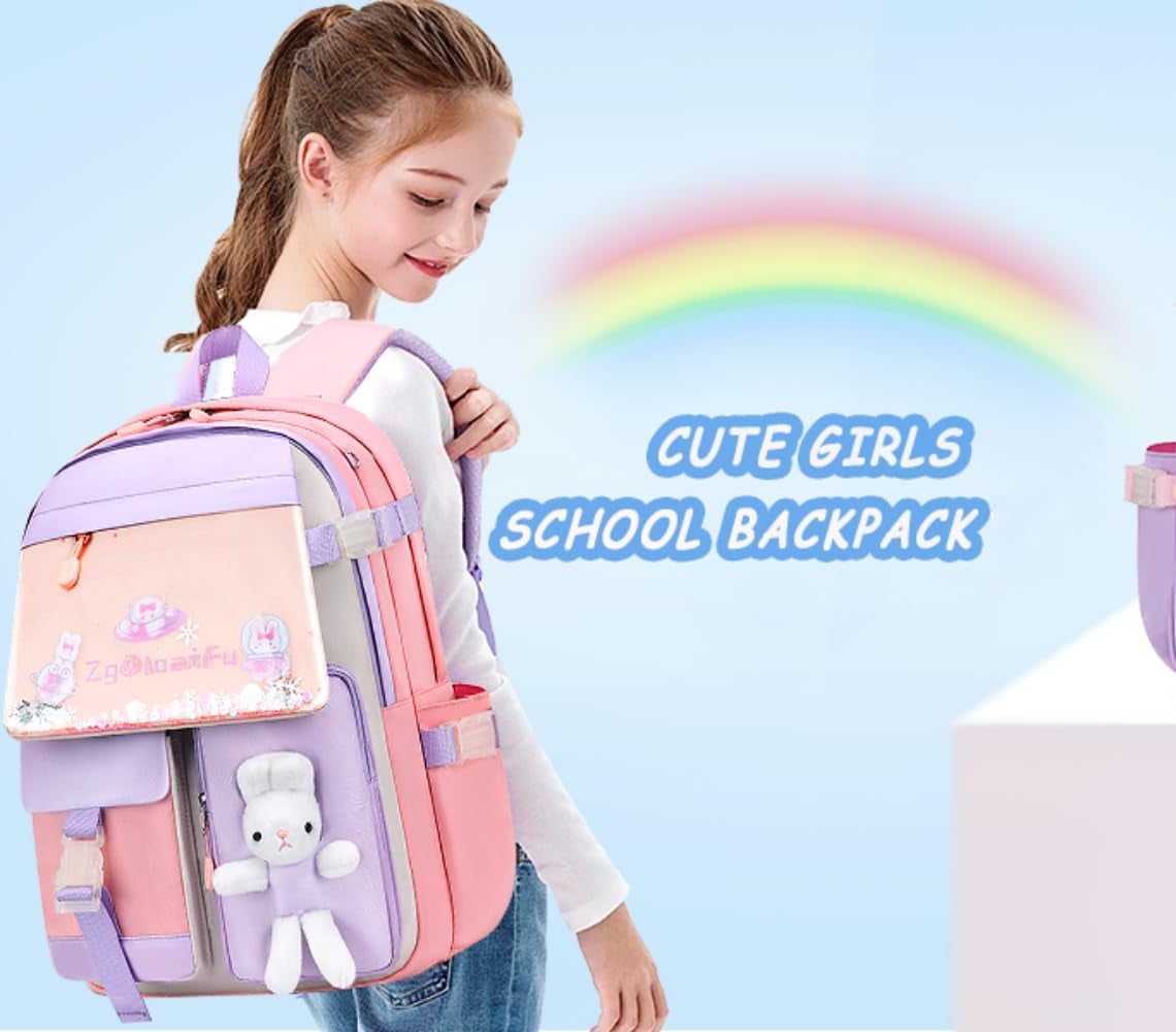 Lvelia School Backpacks for Girls, Large Capacity Fashion School Bag f