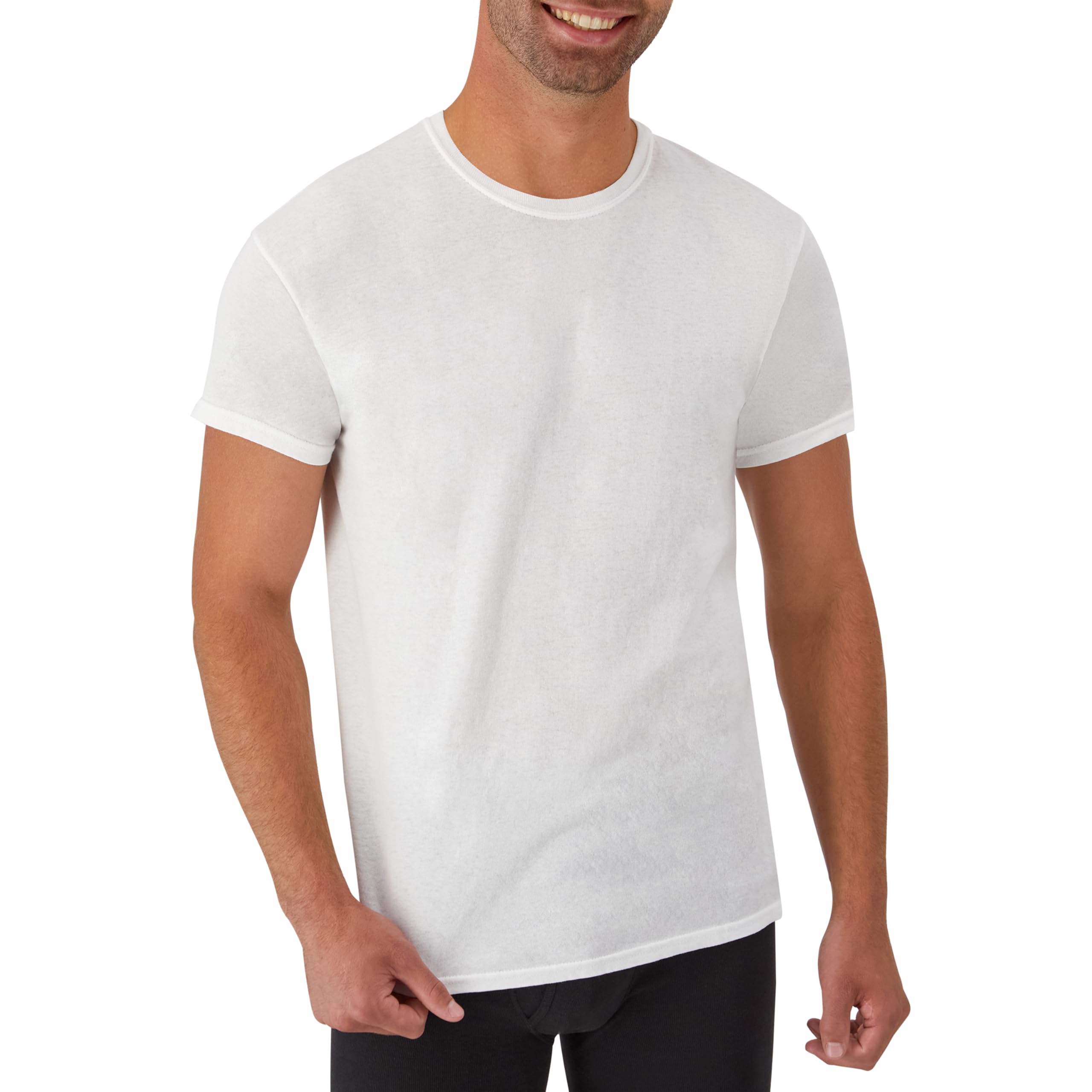 Hanes Men's Undershirt Packs, Stay-Tucked Soft Cotton Undershirts, Best Undershirts for Men, White/Black/Asstd Multipacks