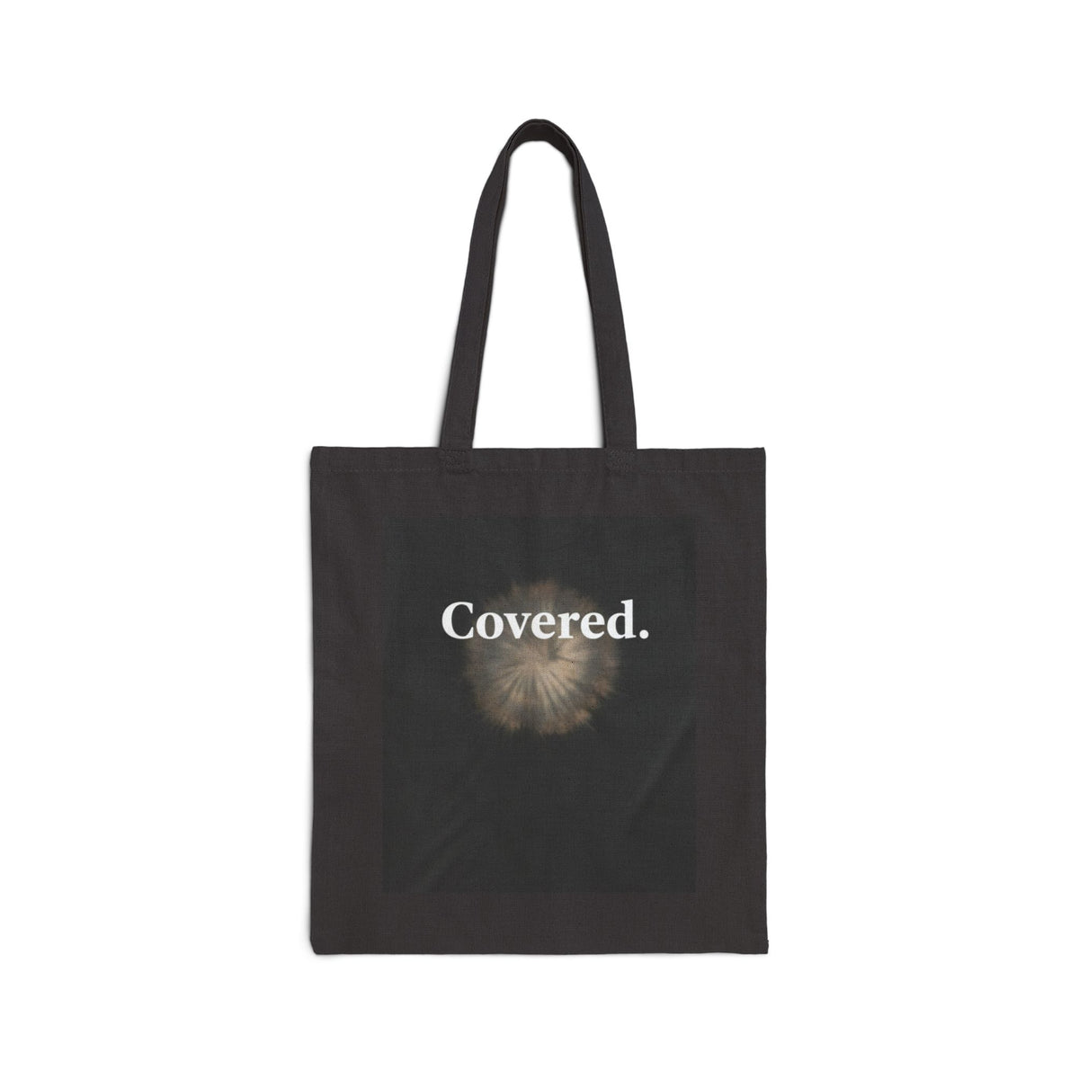 Covered. Cotton Canvas Tote Bag — Minimalist Floral Print Grocery & Everyday Shopper