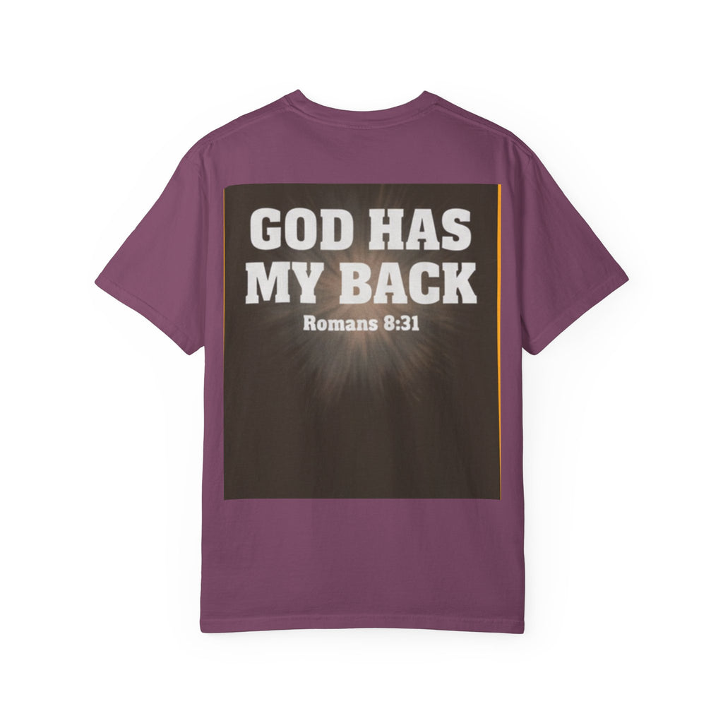 Covered. T‑Shirt — "God Has My Back" Christian Faith Tee (Romans 8:31)