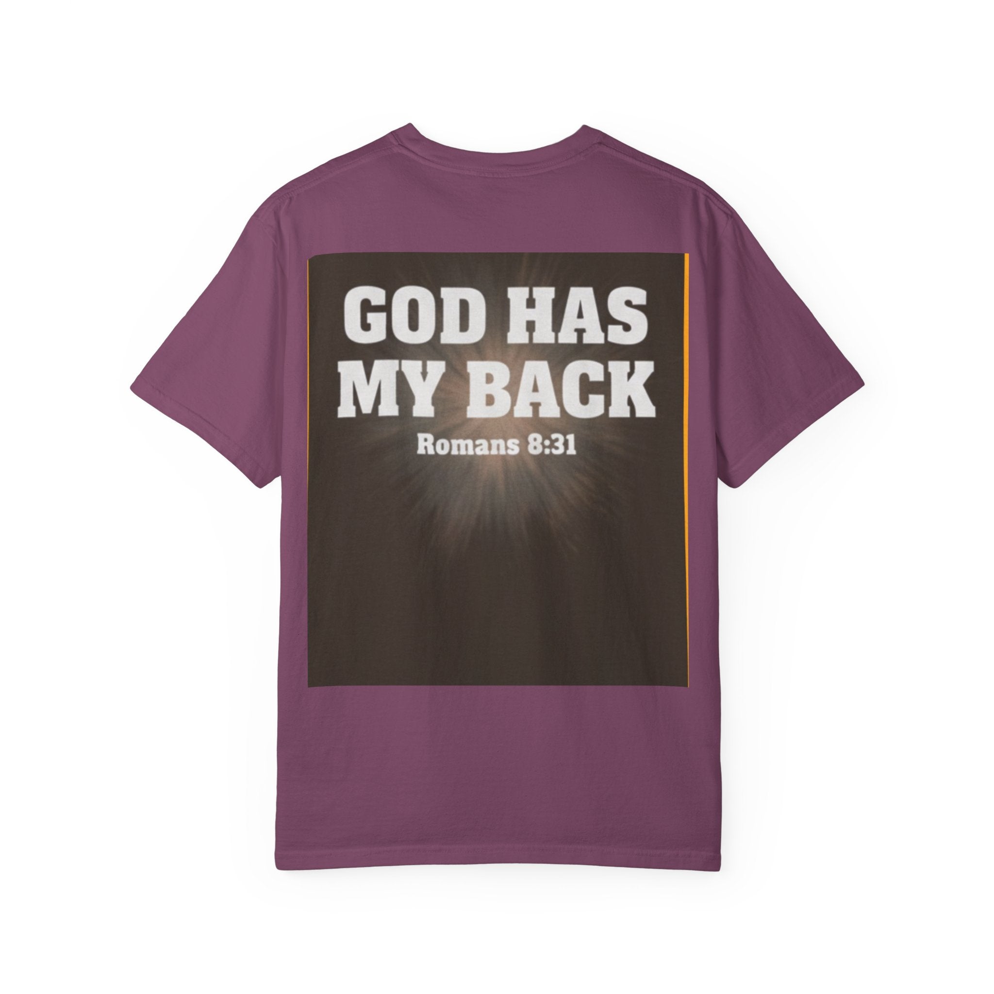 Covered. T‑Shirt — "God Has My Back" Christian Faith Tee (Romans 8:31)