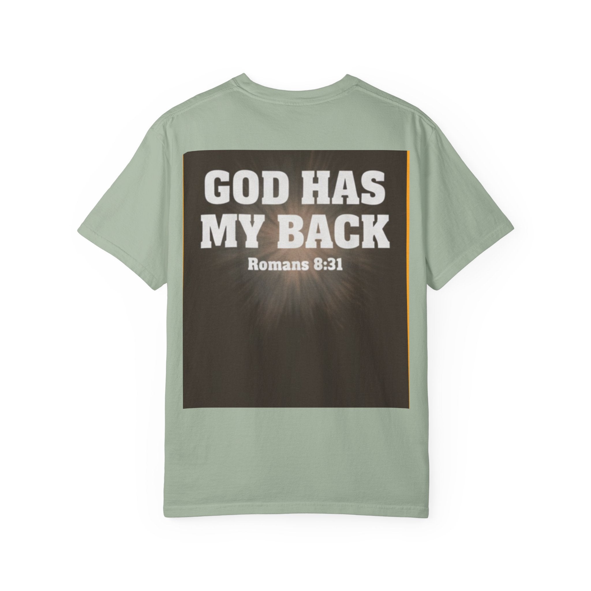 Covered. T‑Shirt — "God Has My Back" Christian Faith Tee (Romans 8:31)