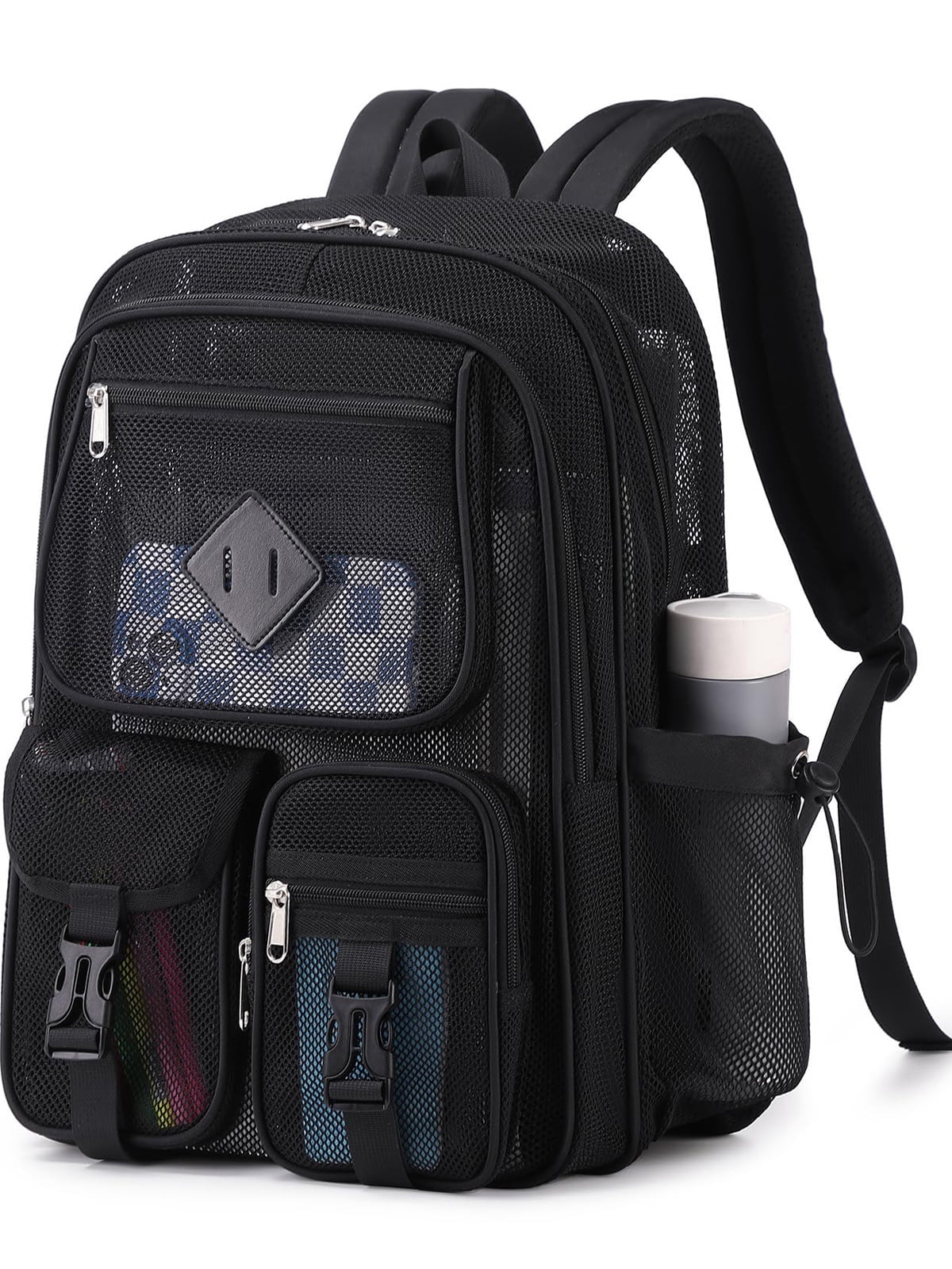 Soda Candy Mesh Backpacks for School Heavy Duty See Through Net Bookba