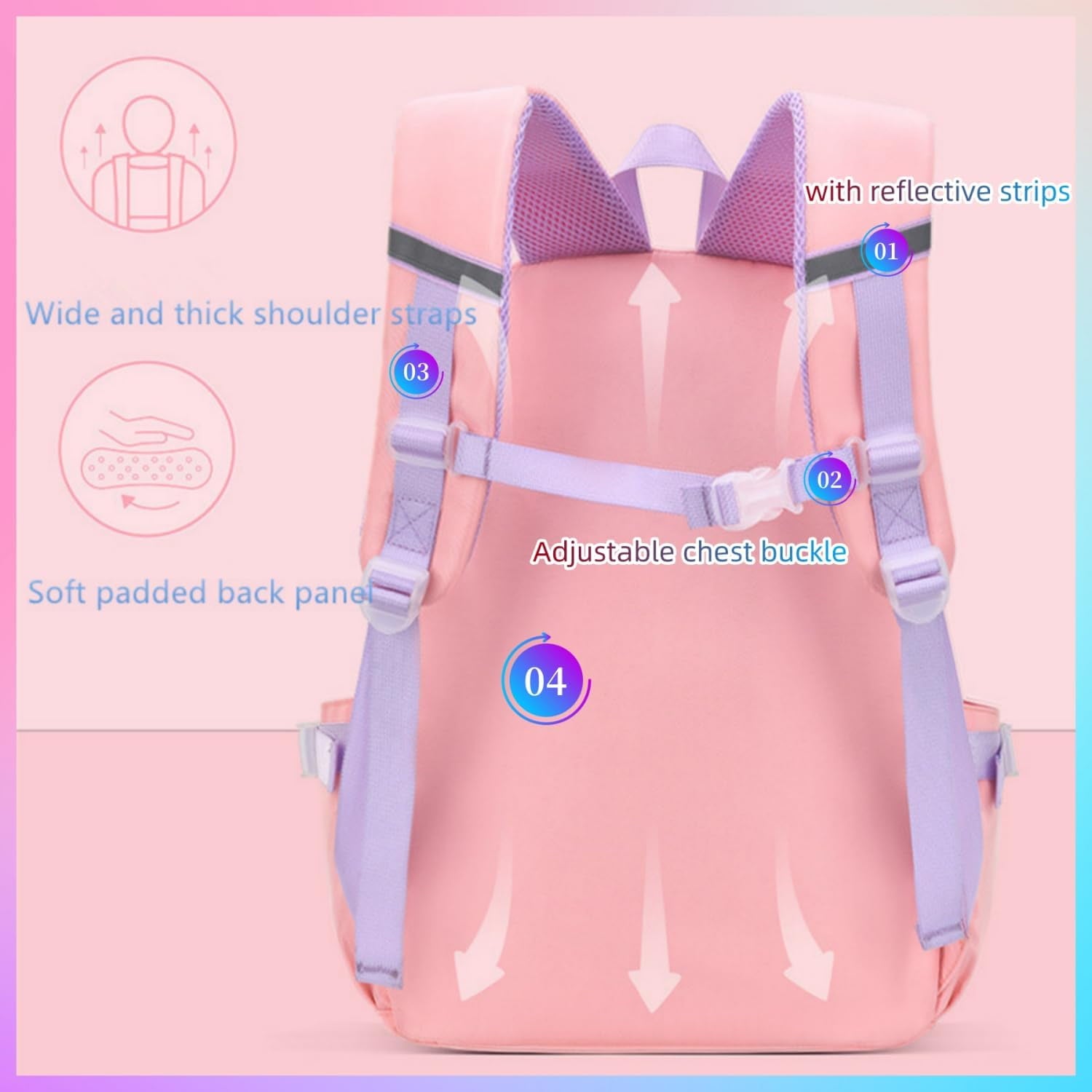 Lvelia School Backpacks for Girls, Large Capacity Fashion School Bag f