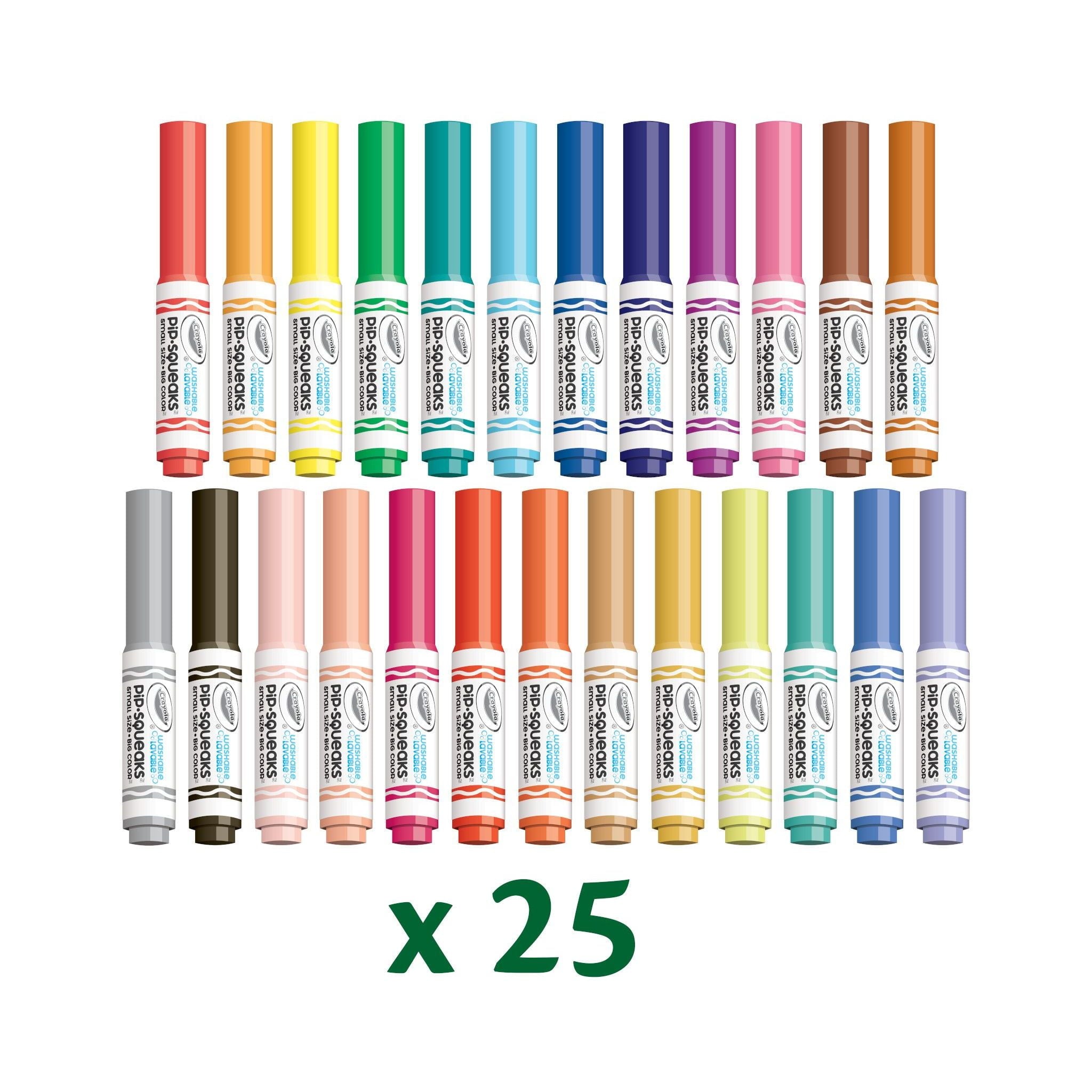 Crayola Pip Squeaks 25 Washable Markers Set, Back to School Essentials