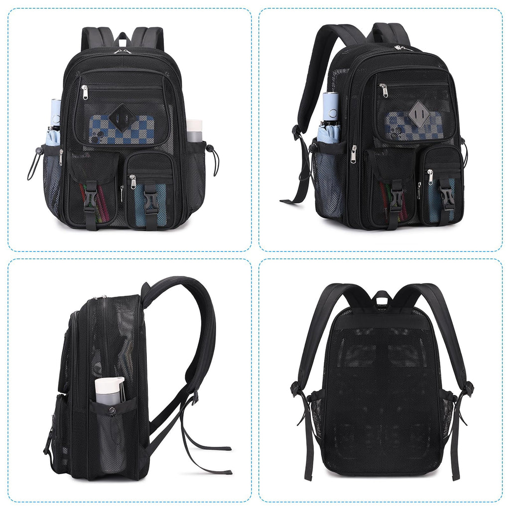 Soda Candy Mesh Backpacks for School Heavy Duty See Through Net Bookba