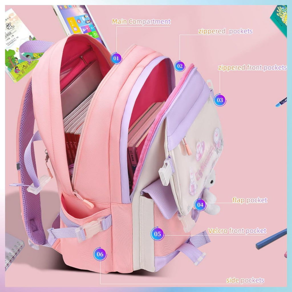Lvelia School Backpacks for Girls, Large Capacity Fashion School Bag f