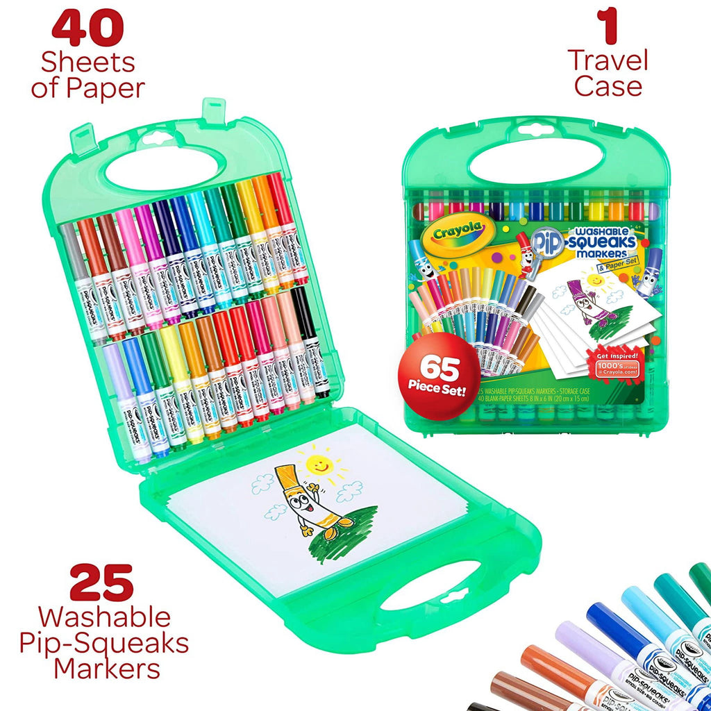 Crayola Pip Squeaks 25 Washable Markers Set, Back to School Essentials