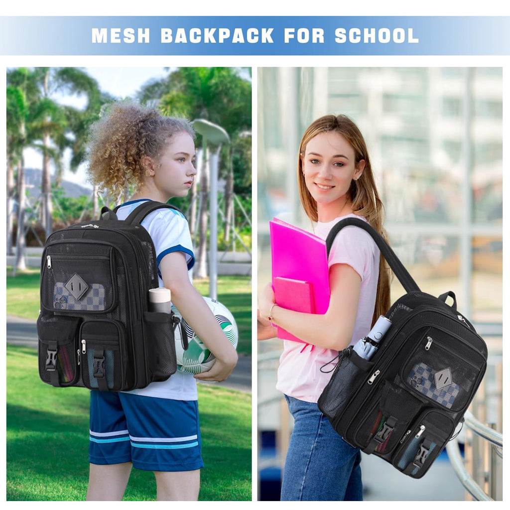 Soda Candy Mesh Backpacks for School Heavy Duty See Through Net Bookba